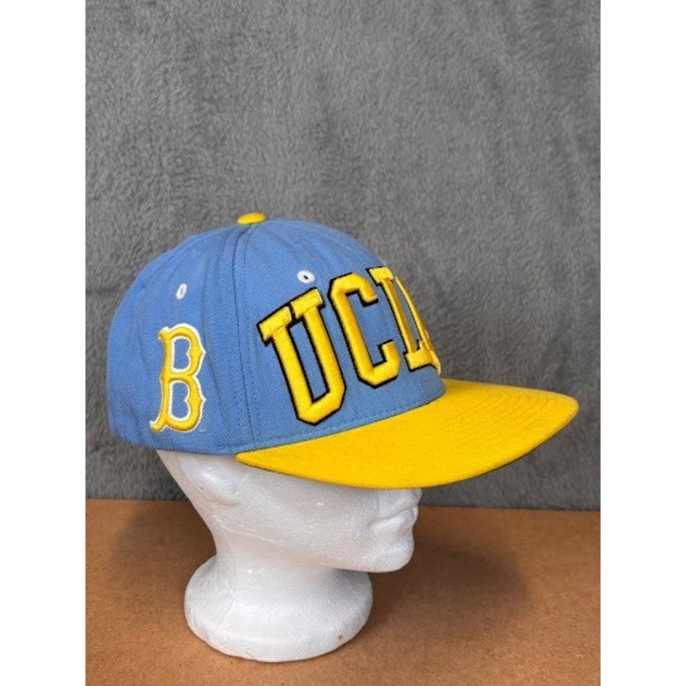 UCLA Bruins Zephyr Snapback Hat Light Blue Yellow Wool Blend Flat Brim Cap